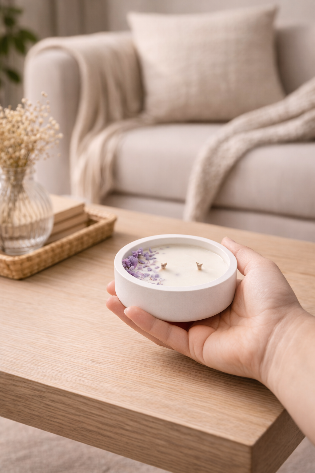 Vela aromática com Flores Secas Naturais