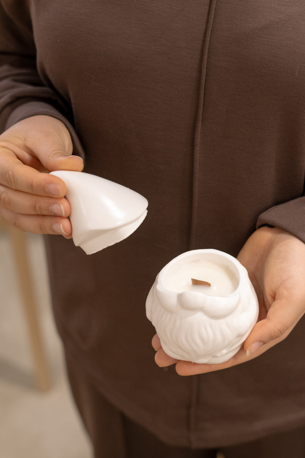 Vela Gnomo de Natal Artesanal (Aroma Canela)