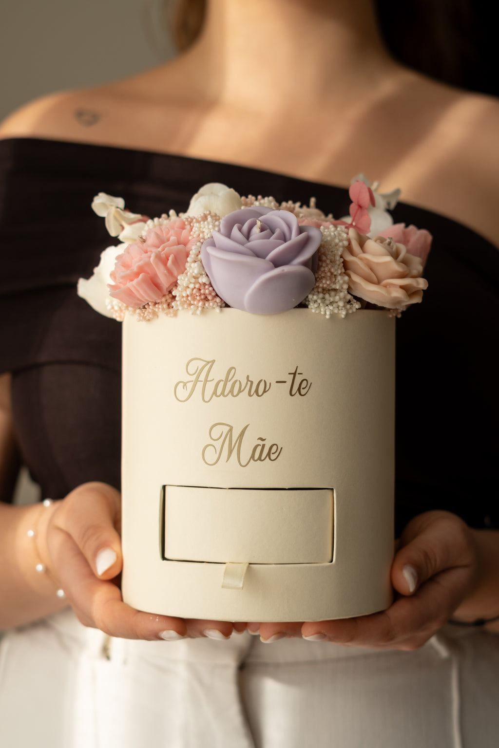 Bouquet de Flores Eternas “Adoro-te Mãe” - com Possibilidade de Acessório