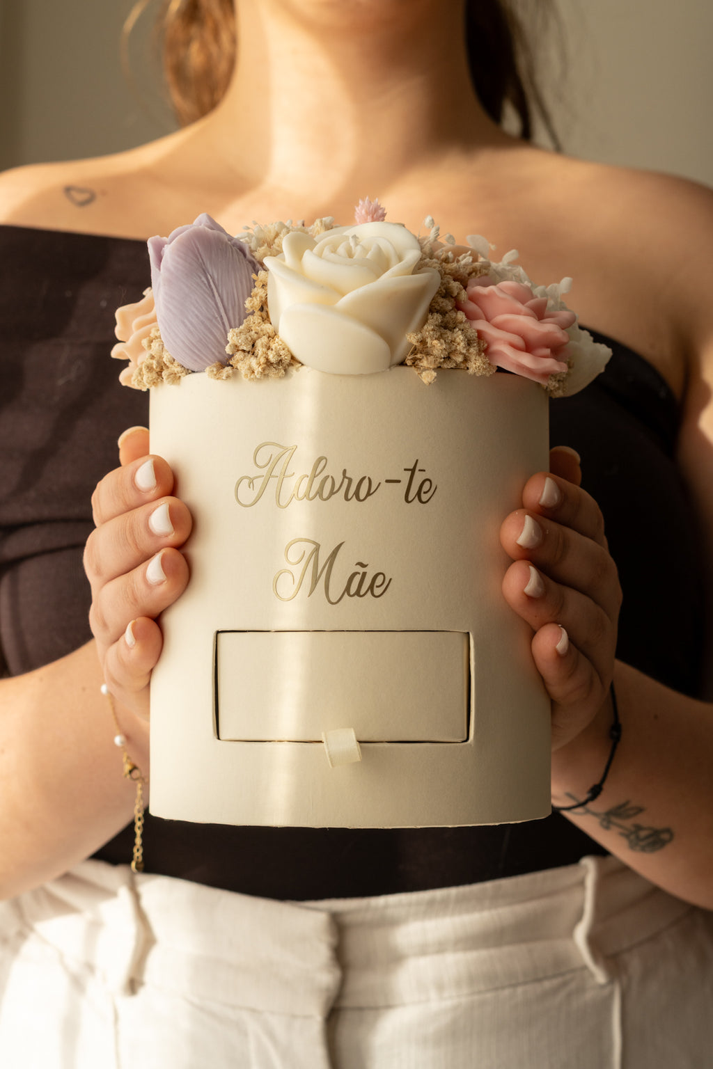 Bouquet de Flores Eternas “Adoro-te Mãe” - com Possibilidade de Acessório