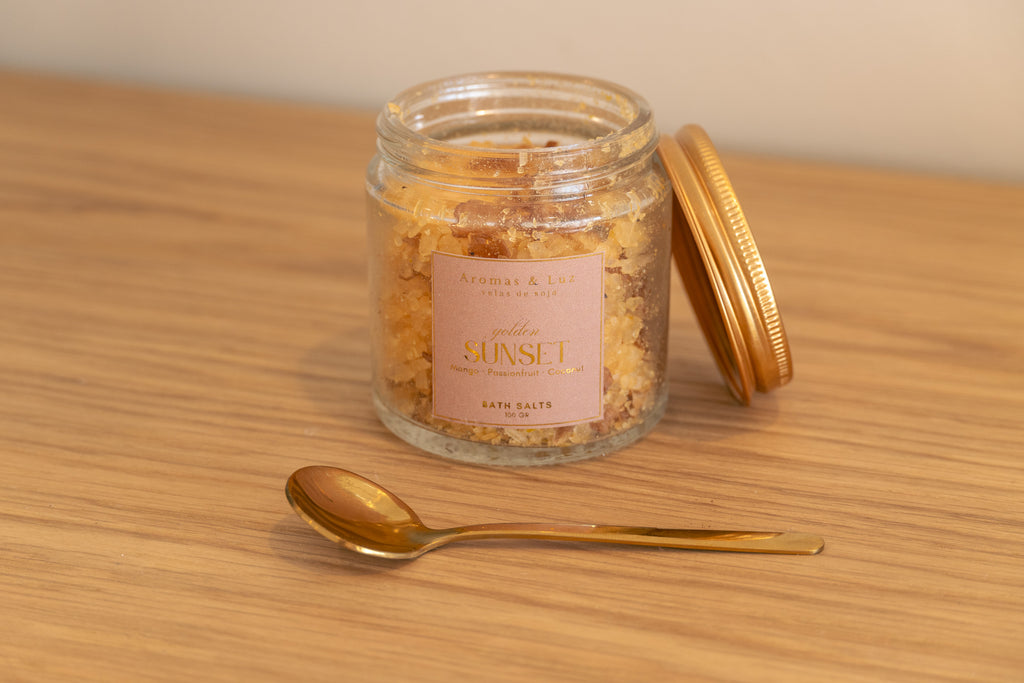 ⁠Sais de Banho 100g (c/ Colher Dourada) - Nova coleção