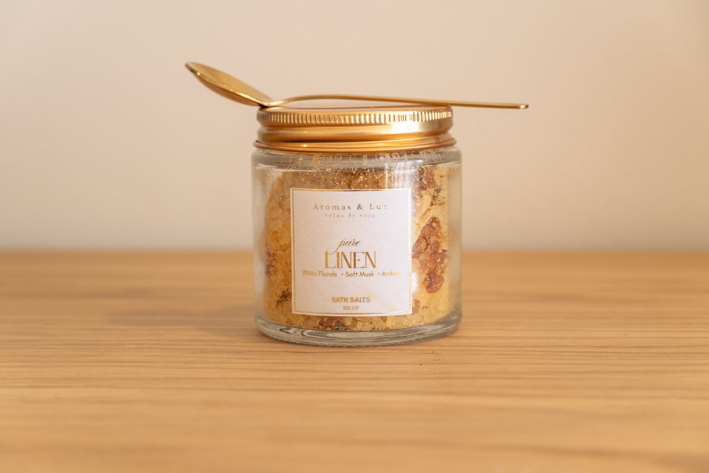 ⁠Sais de Banho 100g (c/ Colher Dourada) - Nova coleção