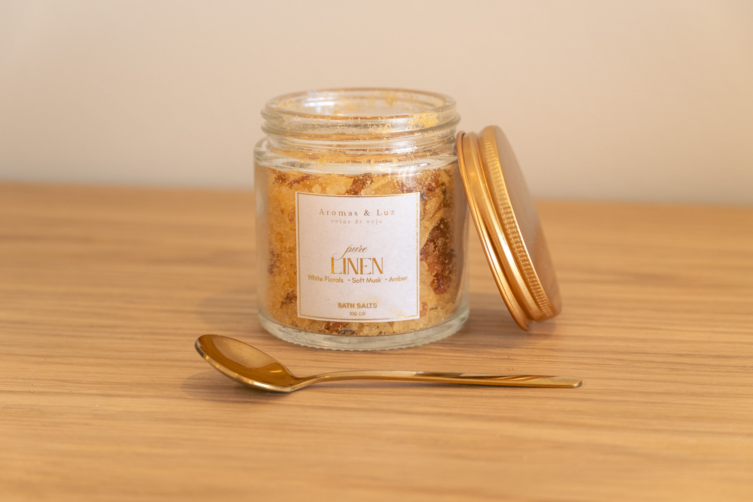 ⁠Sais de Banho 100g (c/ Colher Dourada) - Nova coleção
