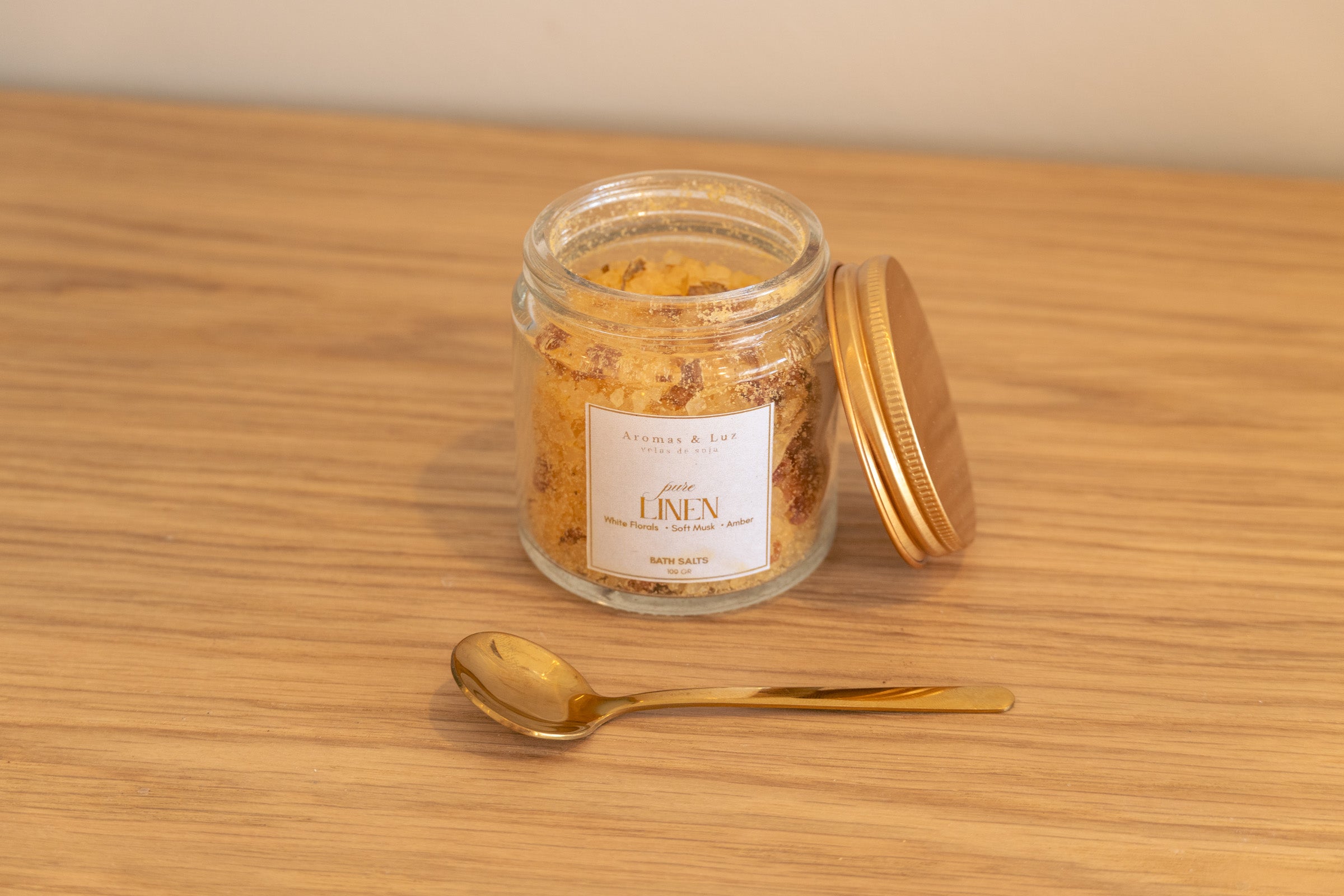 ⁠Sais de Banho 100g (c/ Colher Dourada) - Nova coleção