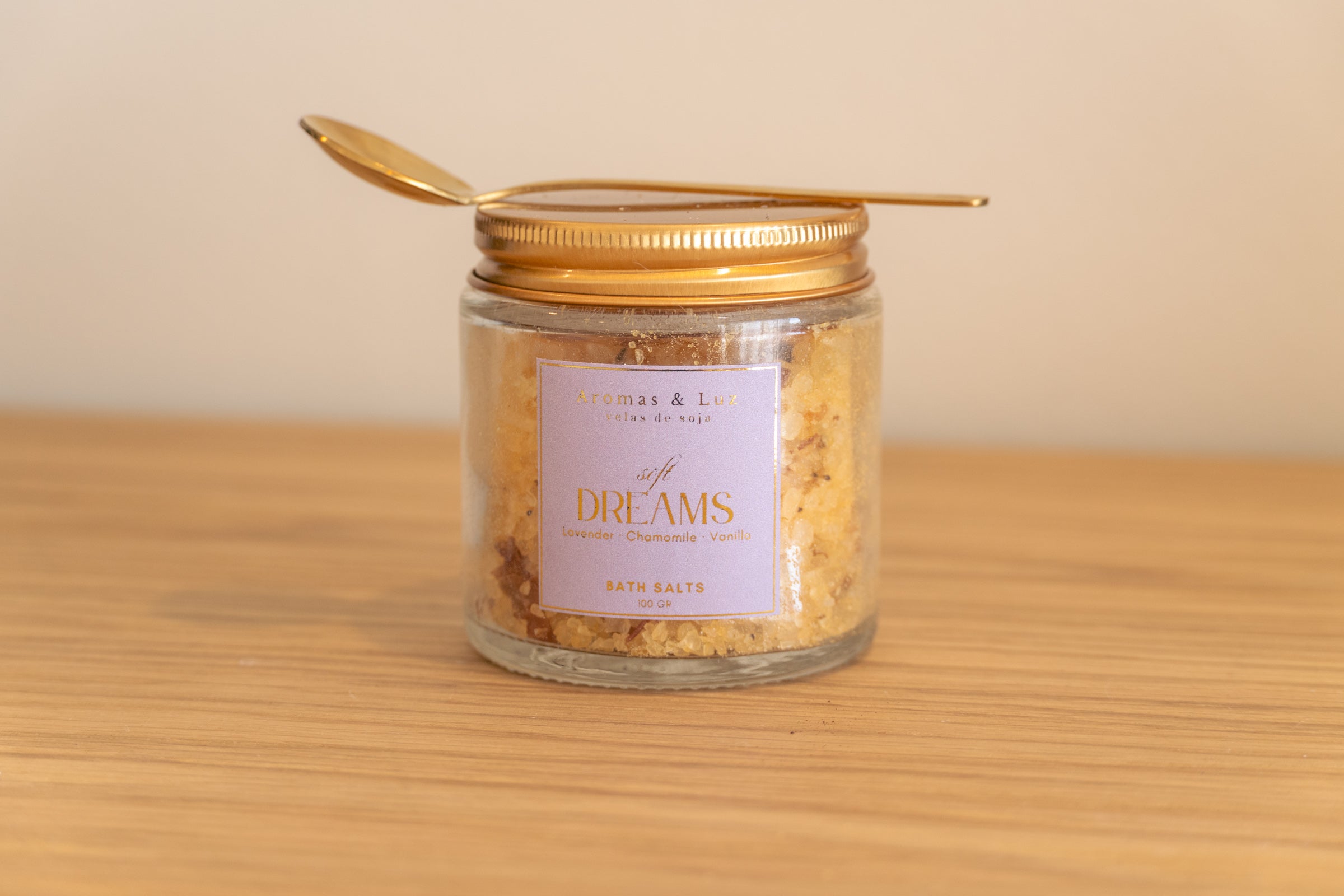 ⁠Sais de Banho 100g (c/ Colher Dourada) - Nova coleção