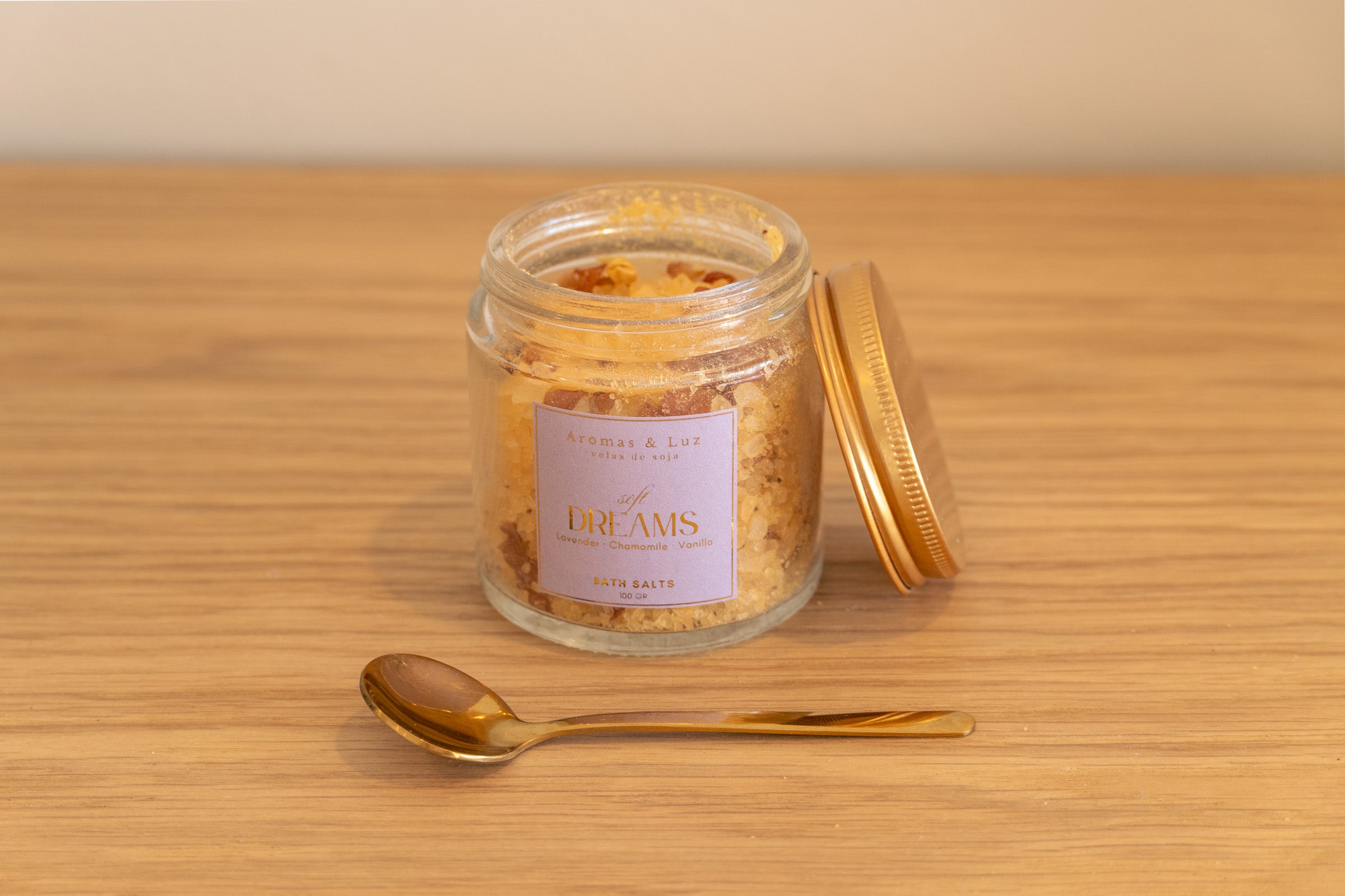 ⁠Sais de Banho 100g (c/ Colher Dourada) - Nova coleção