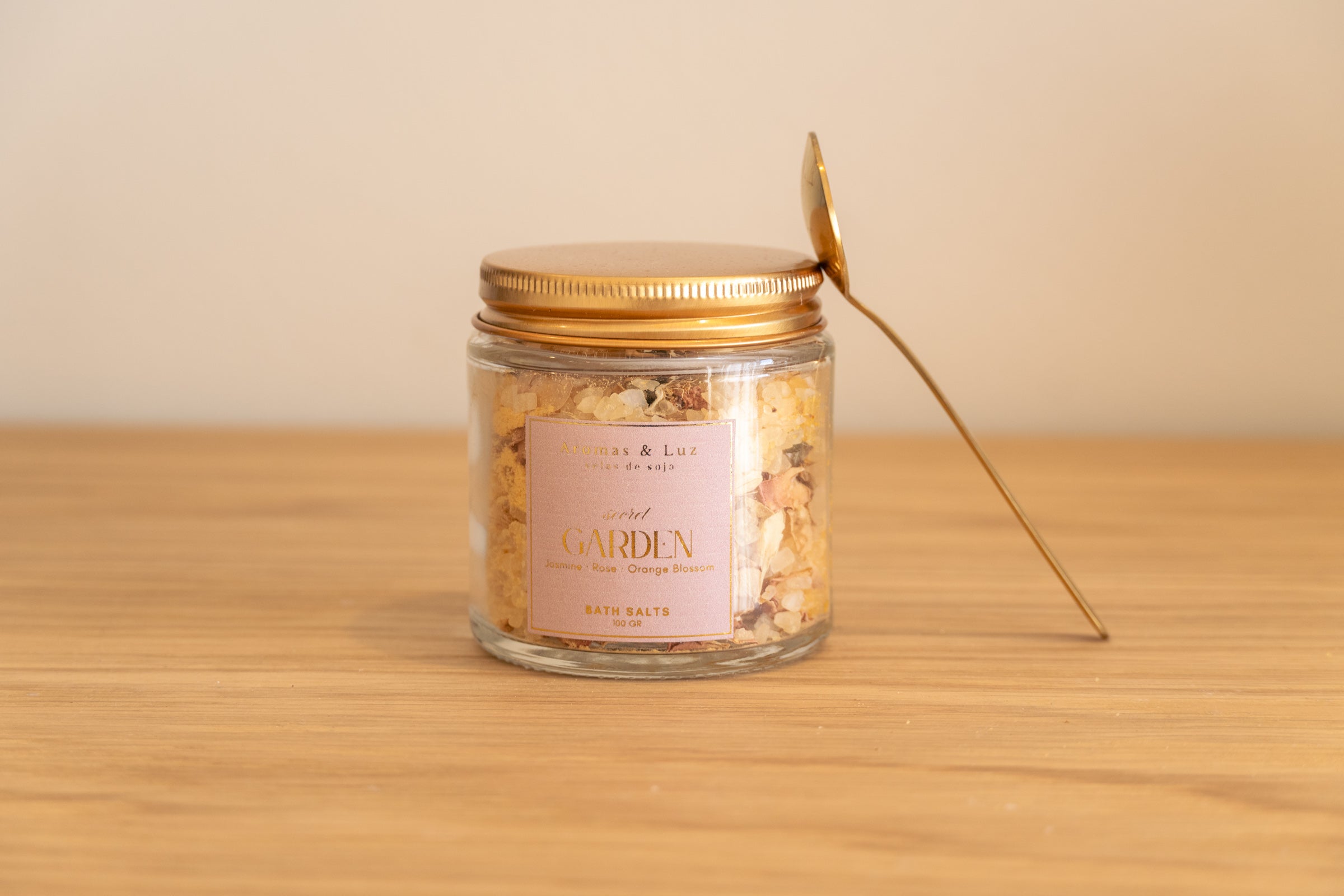 ⁠Sais de Banho 100g (c/ Colher Dourada) - Nova coleção