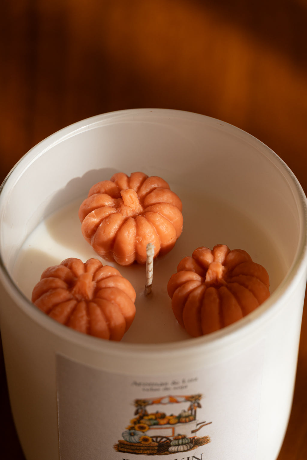 Vela em vidro com topping abobora: Pumpkin Patch