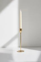 Pack Castiçal Dourado Slim + Duas Velas Caneladas