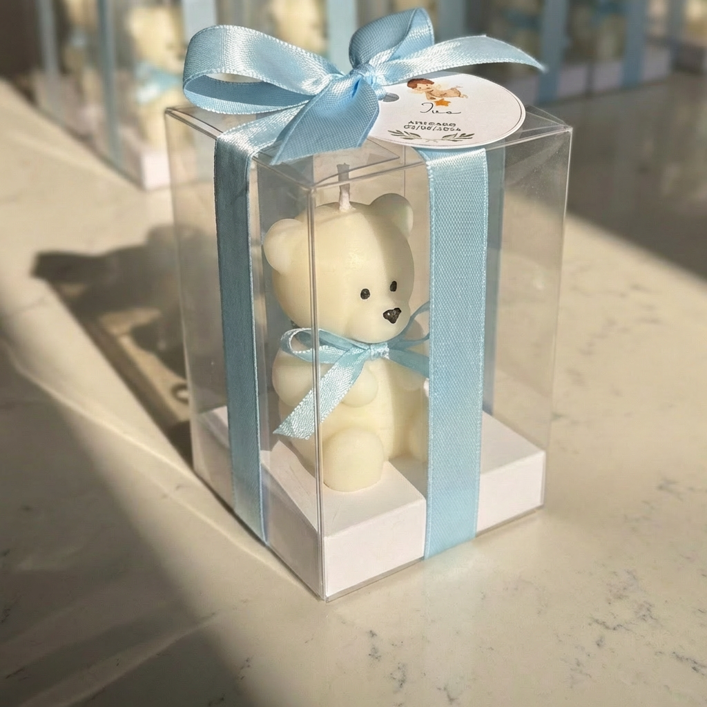 Vela mini ursinho decorada para lembrança