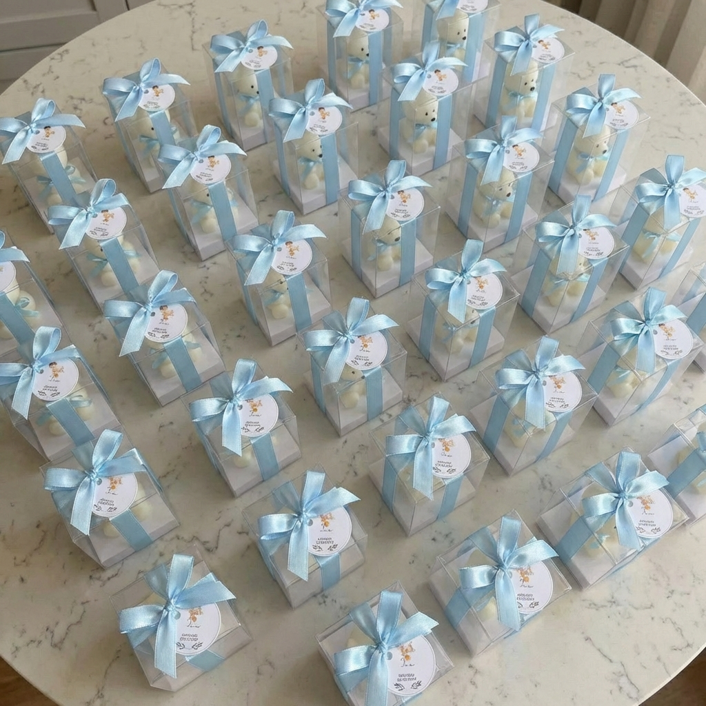 Vela mini ursinho decorada para lembrança