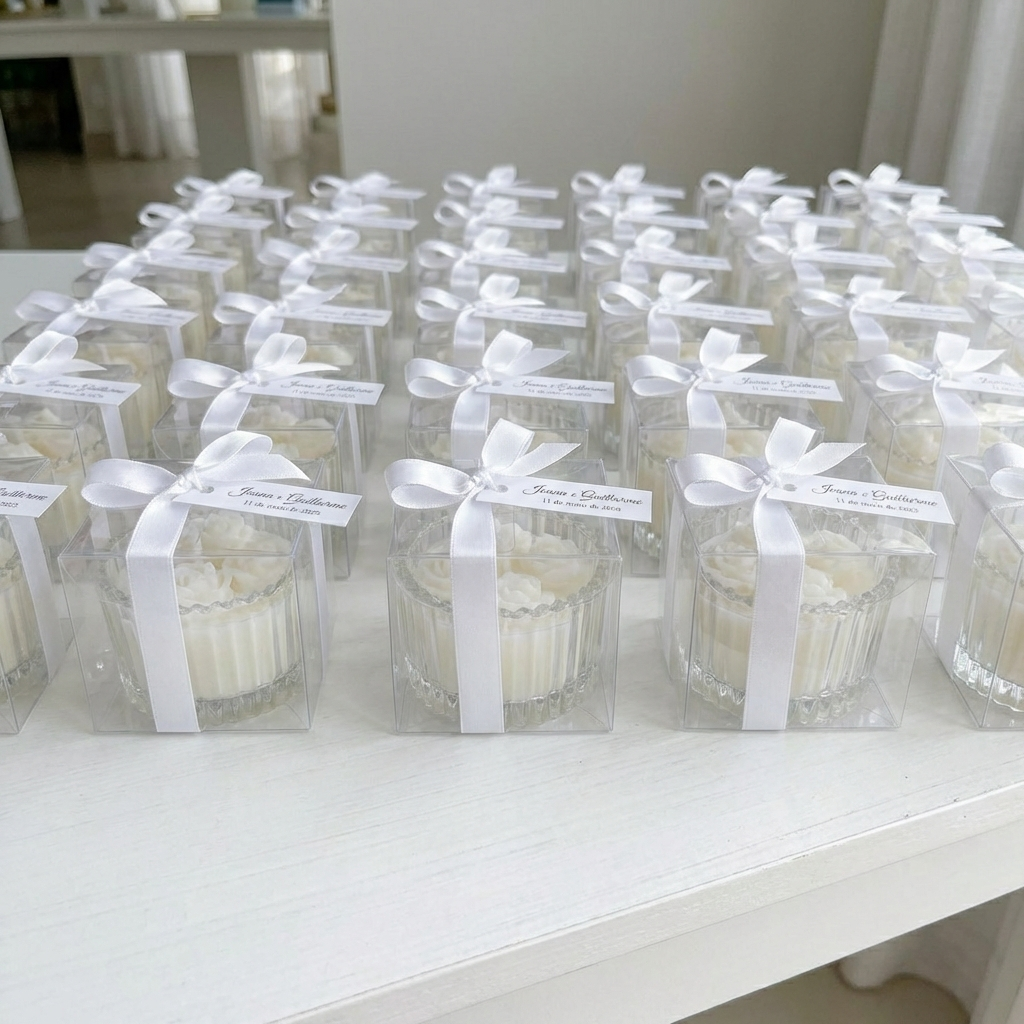 Vela mini pote floral com decoração para lembrança