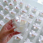 Vela mini pote com flores secas decorado para lembrança