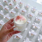 Vela mini pote com flores secas decorado para lembrança