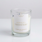 Vela aromática Chakra da Garganta com Sodalita – Comunicação, Clareza e Criatividade