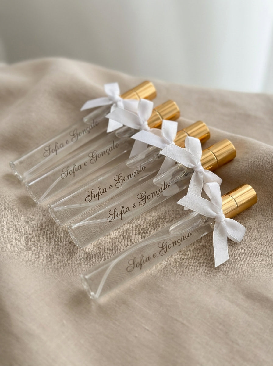 Lembrança: Frasquinho em Spray com Perfume para Casa e Pérolas