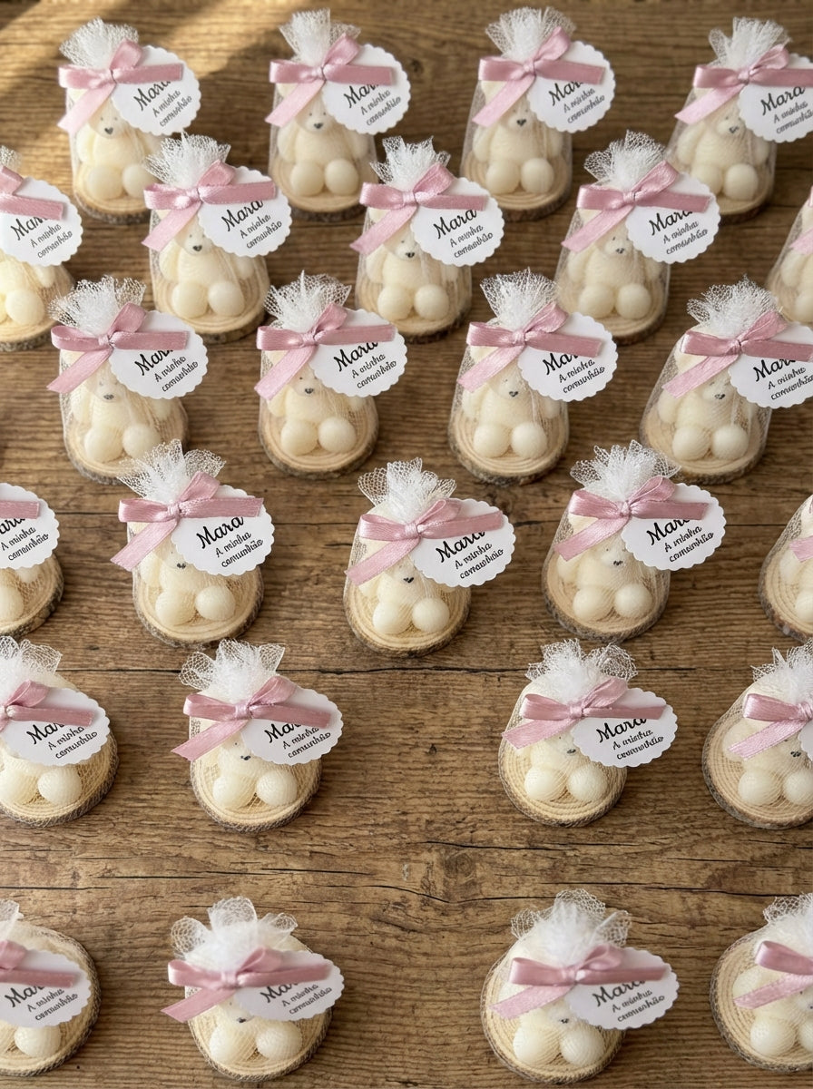 Vela mini ursinho decorada para lembrança