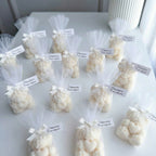 Vela mini ursinho com coração decorada para lembrança