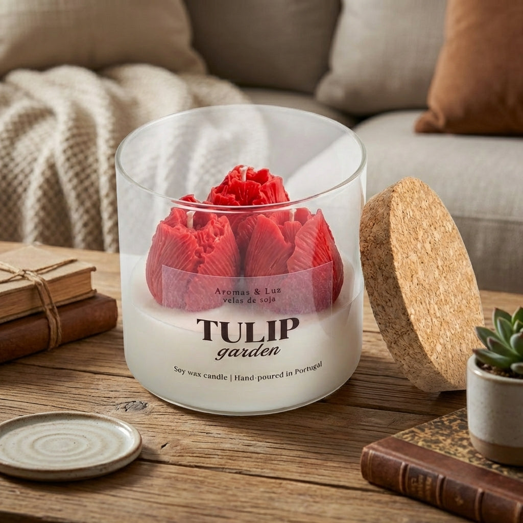 Vela de Soja Artesanal - Tulip Garden